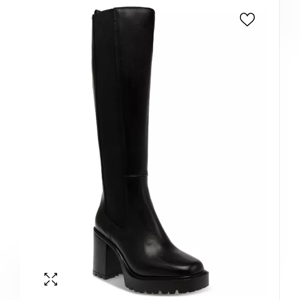 Steve Madden Deegan Lug-Sole Knee-High Block-Heel Boots